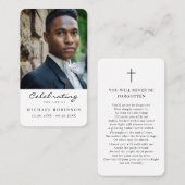 Photo de la carte de prière funéraire pour la célé (Devant / Derrière)