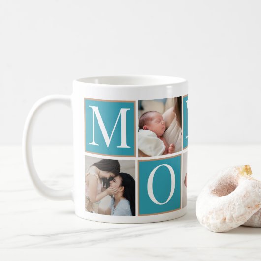Photo de la Fête des Mères sur mesure Collage Mug (Avec donut)