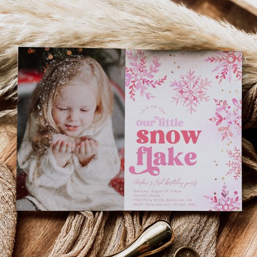 Photo de la fille Invitation d'anniversaire d'hive