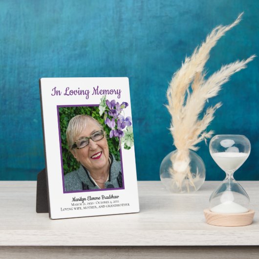 Photo de la plaque commémorative Aquarelle Violets (Côté)