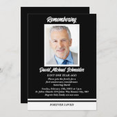 Photo de l'anniversaire de la mort d'un Invitation (Devant / Derrière)