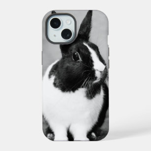 Photo de lapin bunny noir et blanc personnalisable