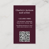 Photo de l'artiste de ongle Carte de visite de cod (Dos)