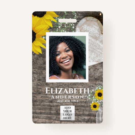 PHOTO DE L'EMPLOYÉ BADGE QR Code Code Code Barre T (Devant)