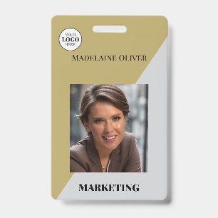Photo de l'employé ID Code QR Badge Logo Couleur O