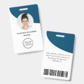 Photo de l'employé, Nom, Logo, Badge Code Barre (Avant & arrière)