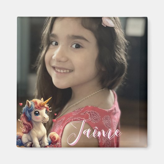 Photo de licorne pour la Saint-Valentin Aimant (Devant)