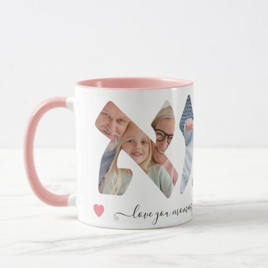 Photo de maman hébraïque Collage Script Mug (Gauche)