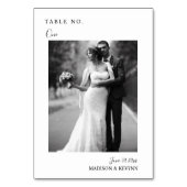 Photo de mariage | Carte de numéro de table (Dos)