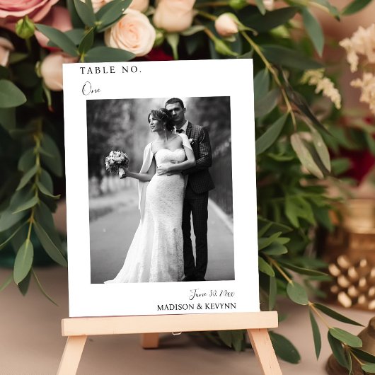 Photo de mariage | Carte de numéro de table