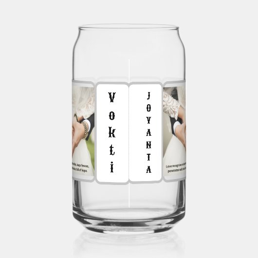 Photo de mariage de Drinkware avec Nom Can Verre. (Droite)
