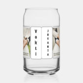 Photo de mariage de Drinkware avec Nom Can Verre. (Gauche)