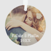Photo de mariage de mariés avec écriture moderne (dos)