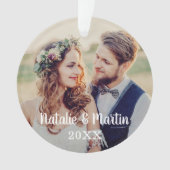 Photo de mariage de mariés avec écriture moderne (devant)