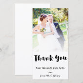 Photo de mariage image merci noir épais (Devant / Derrière)