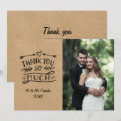 Photo de mariage Merci beaucoup Rustique Kraft Boh (Devant / Derrière)