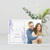 Photo de mariage Merci | Lavande aquarelle (Debout devant)