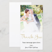 Photo de mariage Merci Mince Faux Or Feuille (Devant / Derrière)