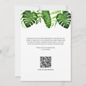 Photo de mariage Merci QR Code de verdure tropical (Dos)