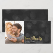 Photo de mariage Or Noir Amour & Merci Merci (Devant / Derrière)