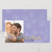 Photo de mariage Or Violet Amour & Merci (Devant / Derrière)