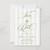Photo de mariage vert et blanc pour save the date (Devant)