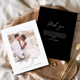 Photo de Merci de Mariage minimaliste noir