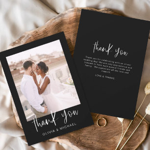 Photo de Merci de Mariage minimaliste noir