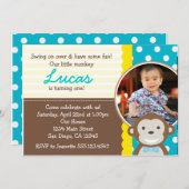 Photo de Mod Monkey 1er anniversaire Invitation (Devant / Derrière)