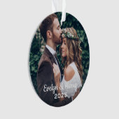 Photo de monogramme de mariage à l'écriture blanch (devant)