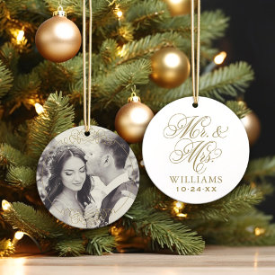 Photo de monogramme de mariage vintage or M. et Mm