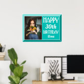 Photo de naissance Art Déco biseauté sarcelle (Bureau à domicile)