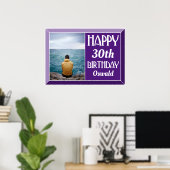 Photo de naissance Art Déco Violet Biseauté (Bureau à domicile)