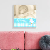 Photo de naissance chèque bleu et toile de canard  (Insitu(Salon))