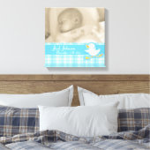 Photo de naissance chèque bleu et toile de canard  (Insitu(Chambre))