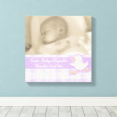 Photo de naissance chèque violet et toile de canar (Insitu (Plancher de Bois))