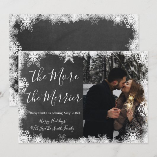 Photo de neige Cartes de Faire-part de grossesse d (Devant / Derrière)