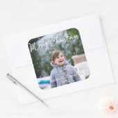 Photo de neige Stickers Carrés de voeux de Noël (Enveloppe)