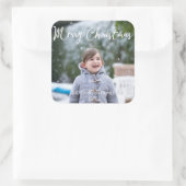 Photo de neige Stickers Carrés de voeux de Noël (Sac)