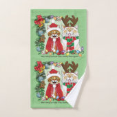 Photo de Noël annuelle du chat (Serviette à main)