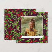 Photo de Noël aquarelle carte de vacances botaniqu (Devant / Derrière)