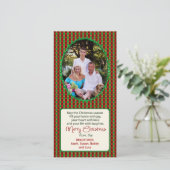 PHOTO DE NOËL CARTE DE SALUT - RED PLAID (Debout devant)