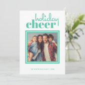 Photo de Noël Carte de vacances verte (Debout devant)