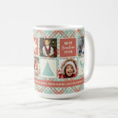 Photo de Noël Collage de la menthe Plaid Mug perso (Devant droit)