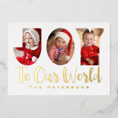 Photo de Noël Collage Gold Foil Carte de vacances (Recto)