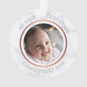 Photo de Noël de bébé moderne sur marbre