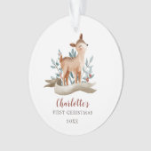 Photo de Noël de la fille de cerf de bois (devant)