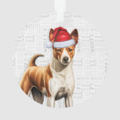 Photo de Noël du chien Basenji (dos)