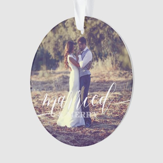 Photo de Noël du Mariage marié et joyeux (devant)