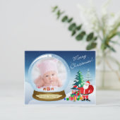 Photo de Noël du Père Noël Carte postale du Globe (Debout devant)